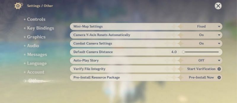 Update new resources by going to the Paimon Menu (Image via Genshin Impact)