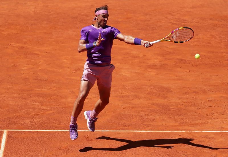 Rafael Nadal in action at the Mutua Madrid Open