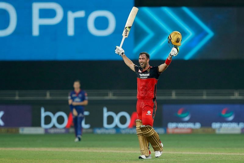 Glenn Maxwell celebrating RCB&#039;s victory against DC. (Image Courtesy: iplt20.com)