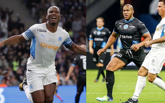 Ciryl Gane plays friendly charity match with football legend Didier Drogba
