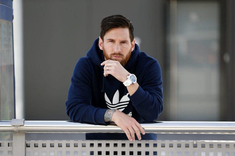 Lionel Messi sporting the Jacob and co watch