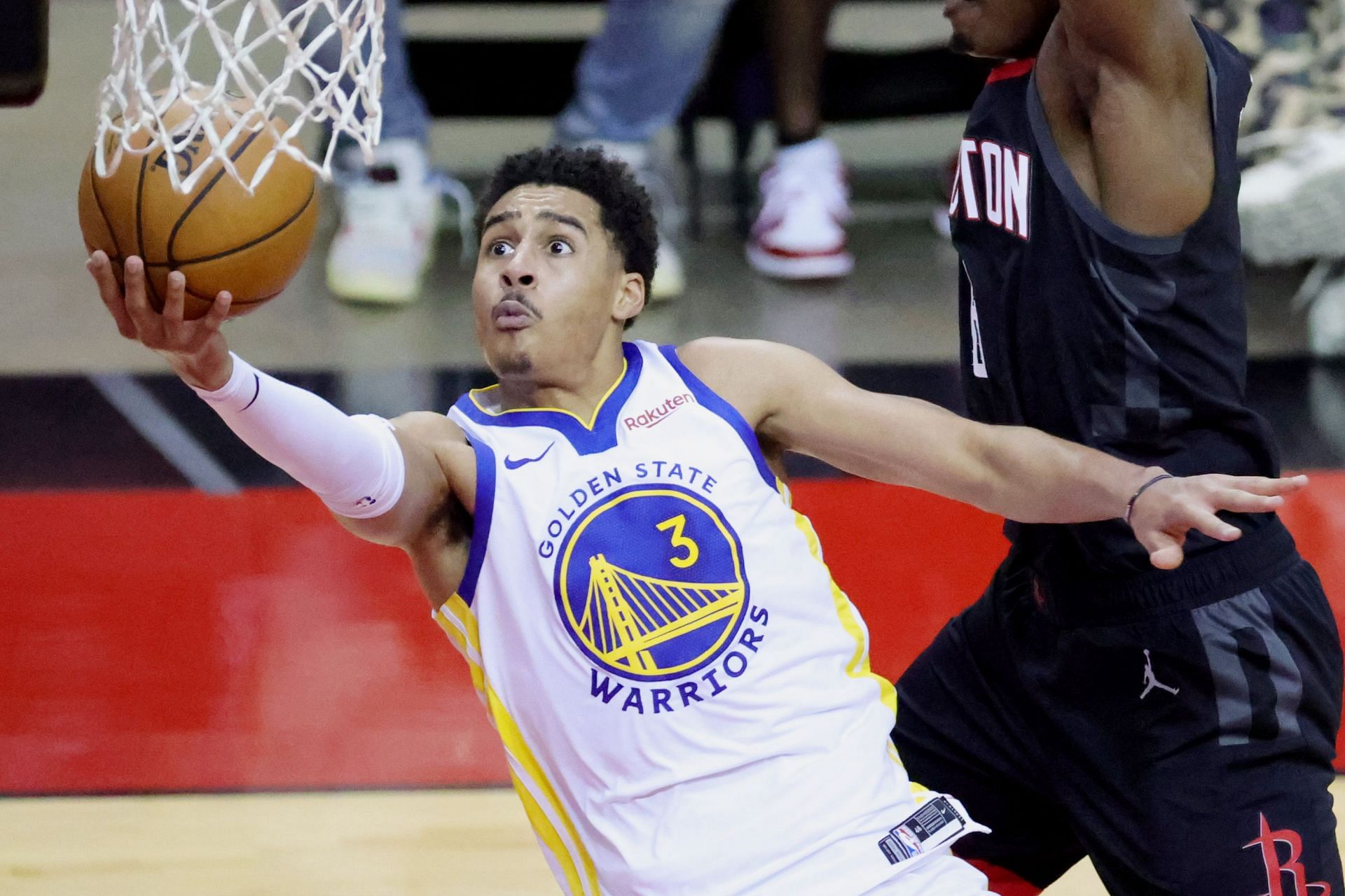 Golden State Warriors youngster Jordan Poole goes up for a reverse layup