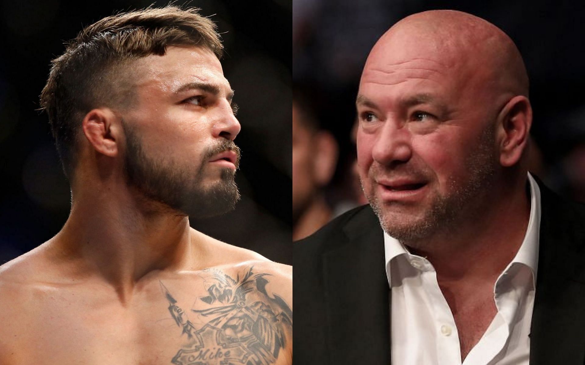 Mike Perry (left) and Dana White (right)