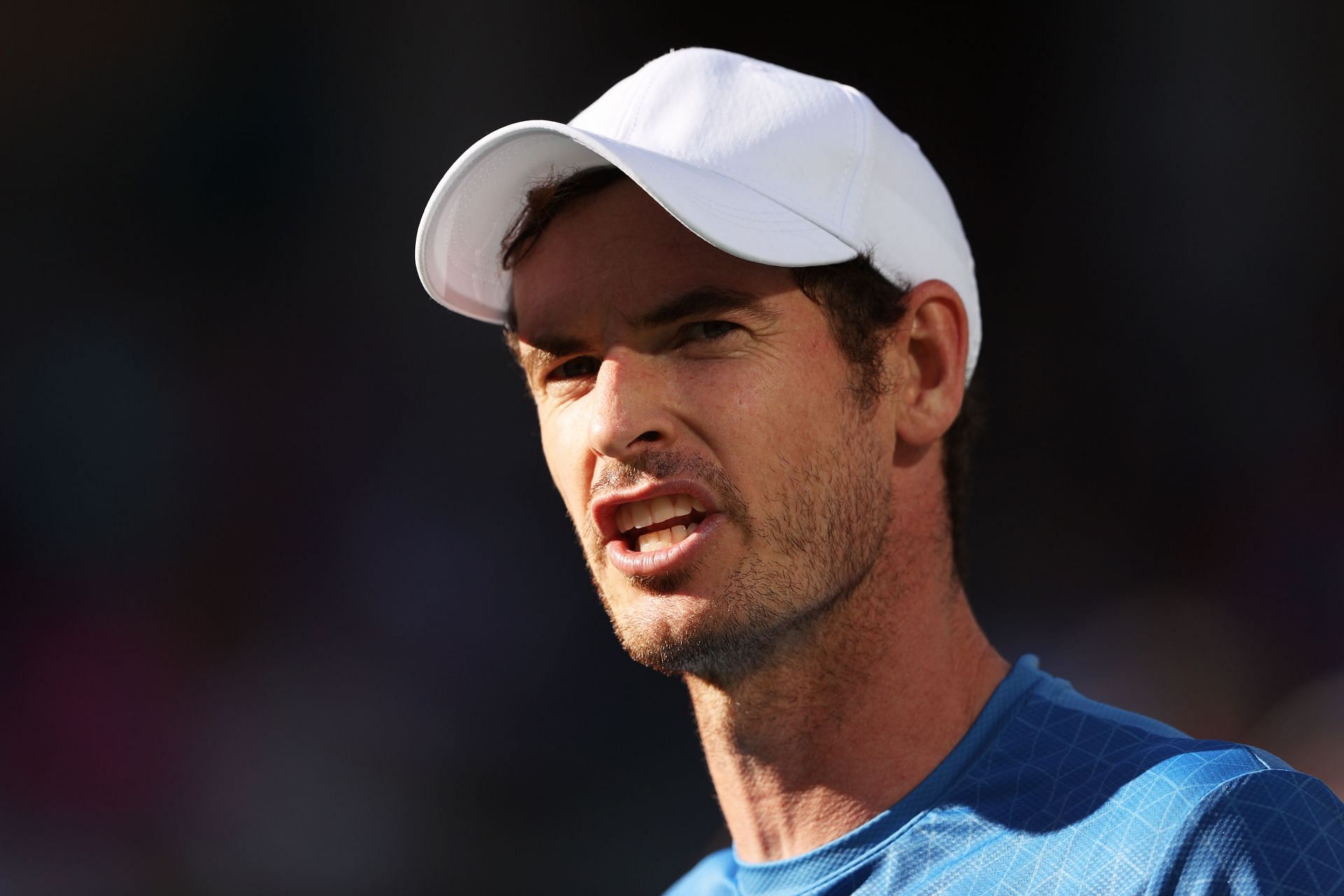 Andy Murray during his match against Carlos Alcaraz at the BNP Paribas Open