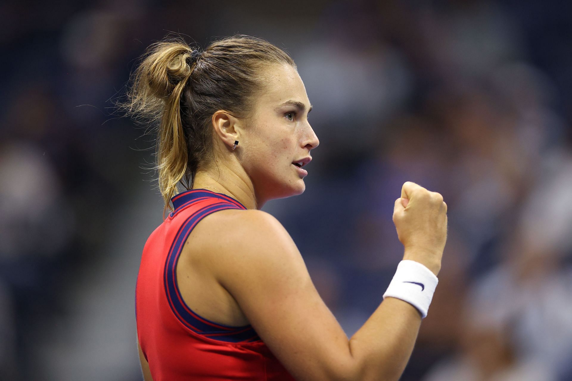 Aryna Sabalenka in action at the 2021 US Open - Day 11