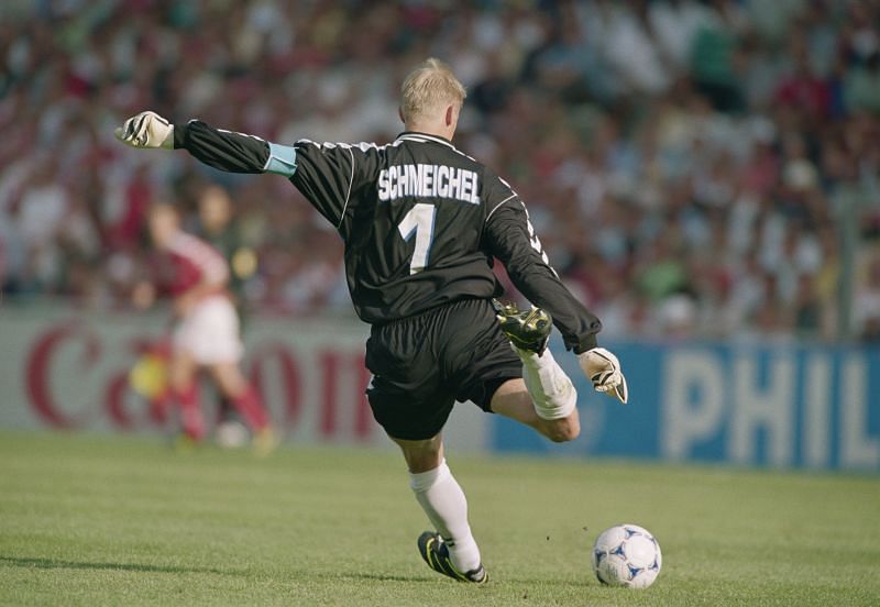 Peter Schmeichel playing for Denmark (file photo)
