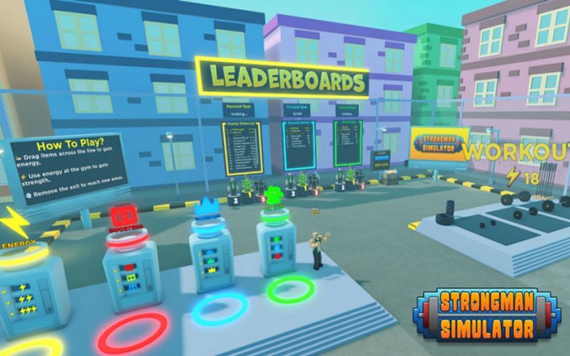 Roblox Strongman Simulator players can check their placement on the leaderboards (Image via The Gang Stockholm)