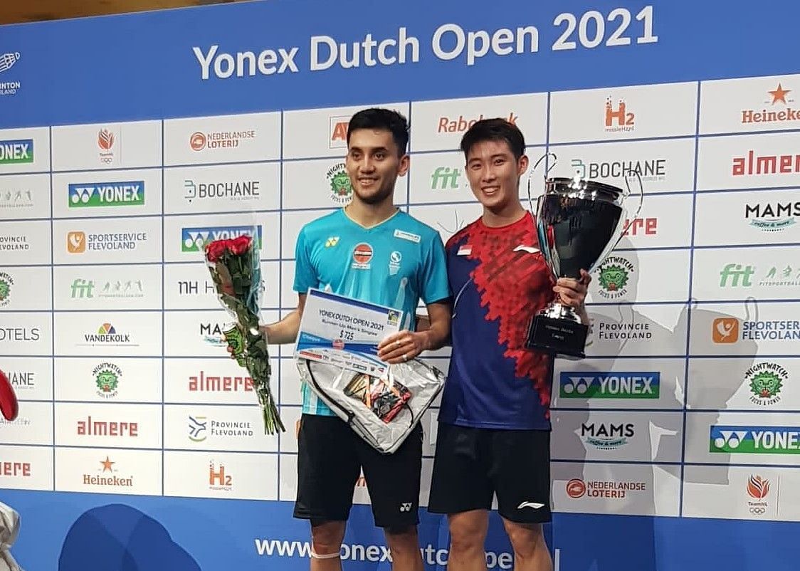 Lakshya Sen (L) lost to second seed Loh Kean Yew of Singapore in the men&#039;s singles final on Sunday