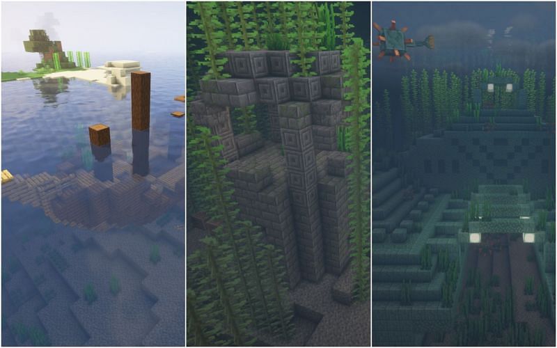 Best submerged structures in the game (Image via Minecraft)