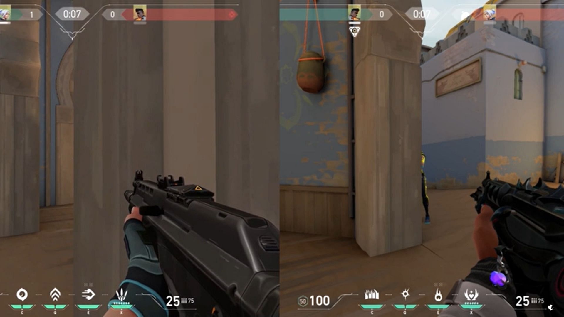 Perspective advantage in effect for the enemy (Screengrab via Reddit thread r/VALORANT)
