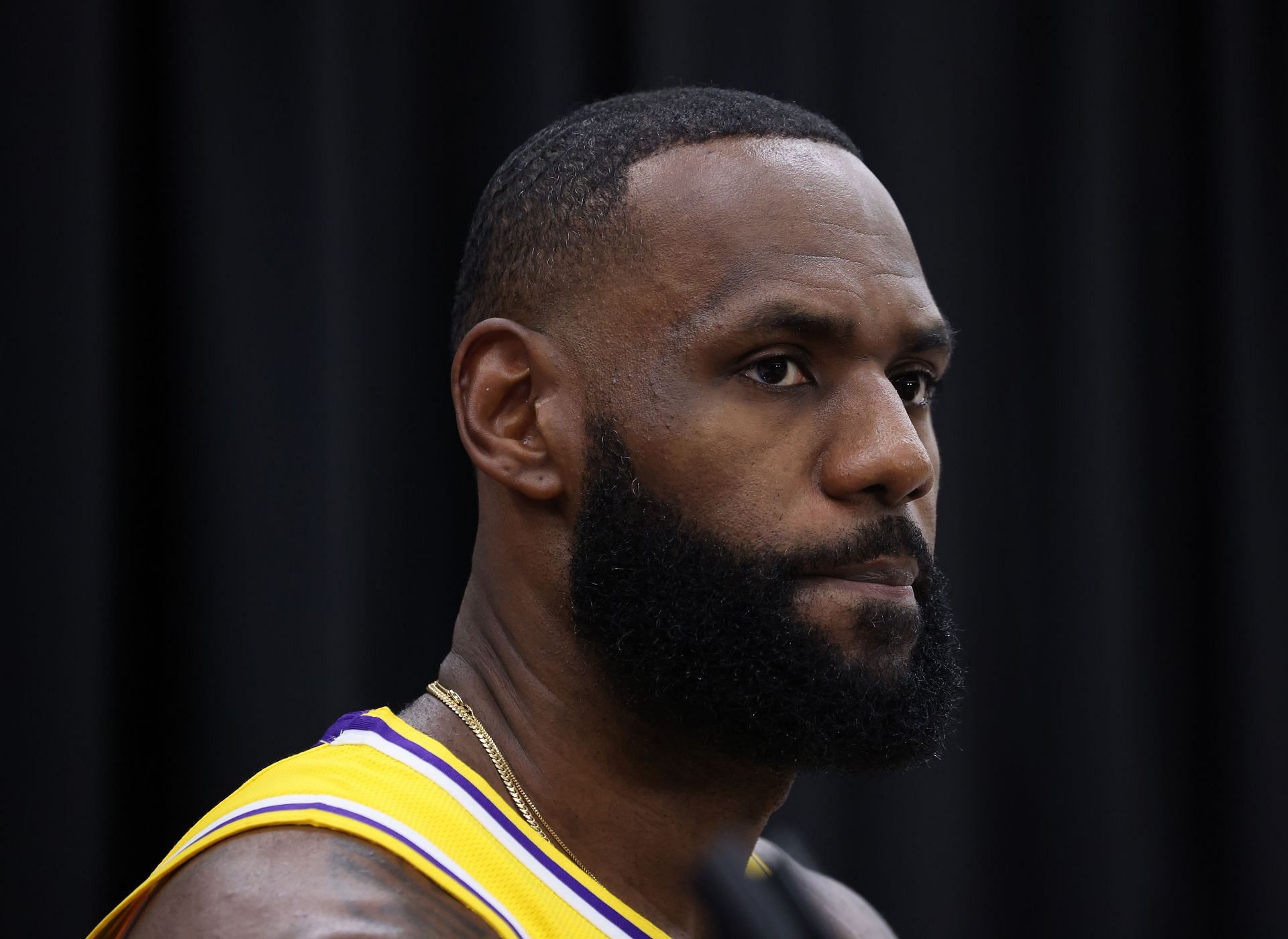 LeBron James during the LA Lakers 2021 Media Day.