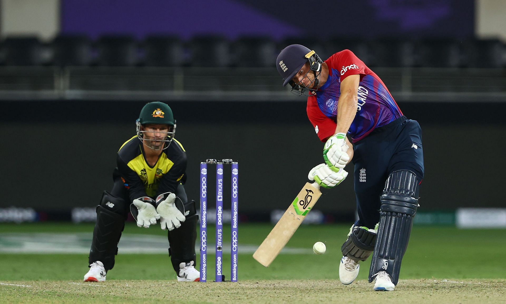 Jos Buttler in full flow against Australia. Pic: Getty Images