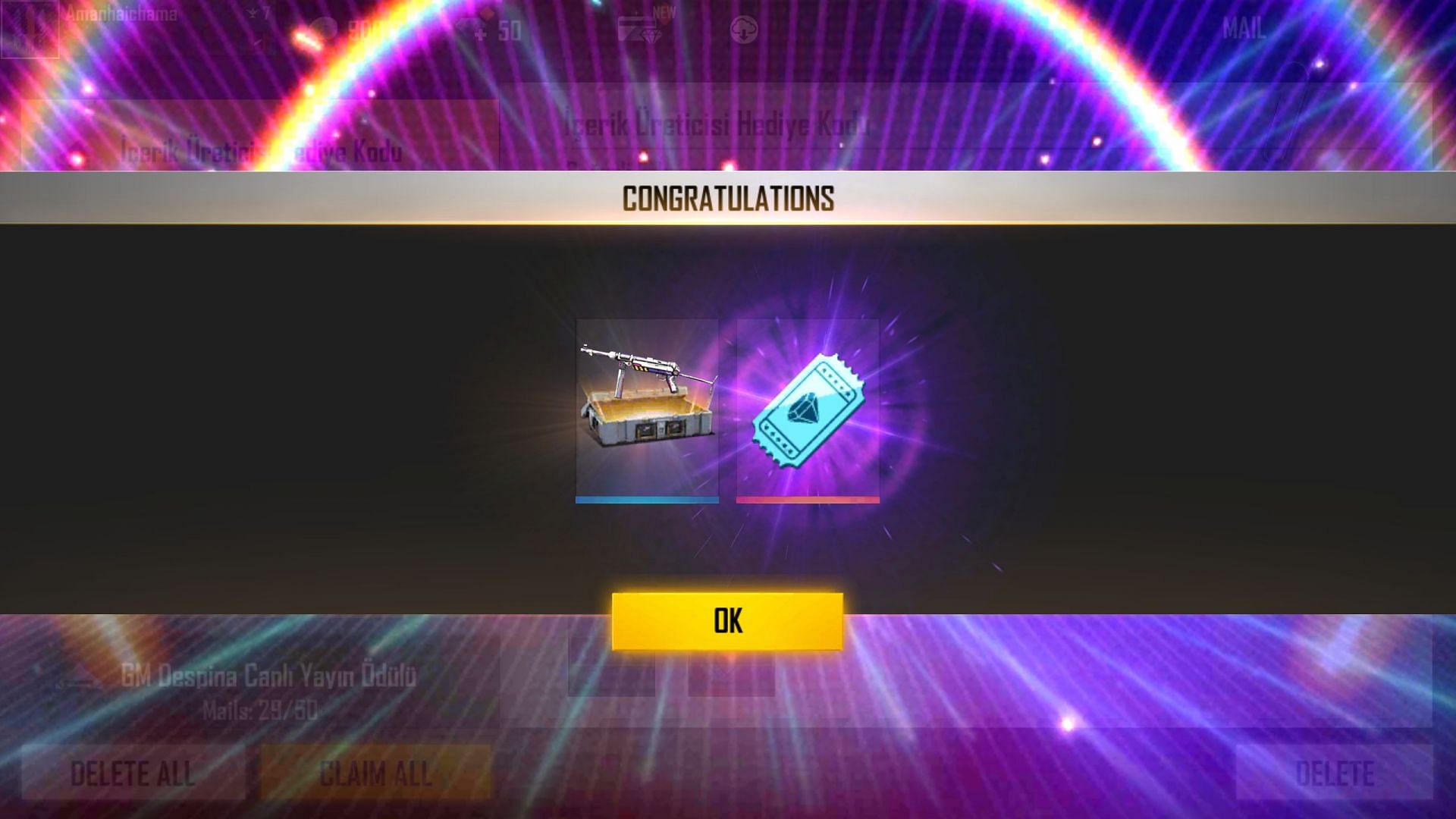Here are the rewards of this code (Image via Free Fire)