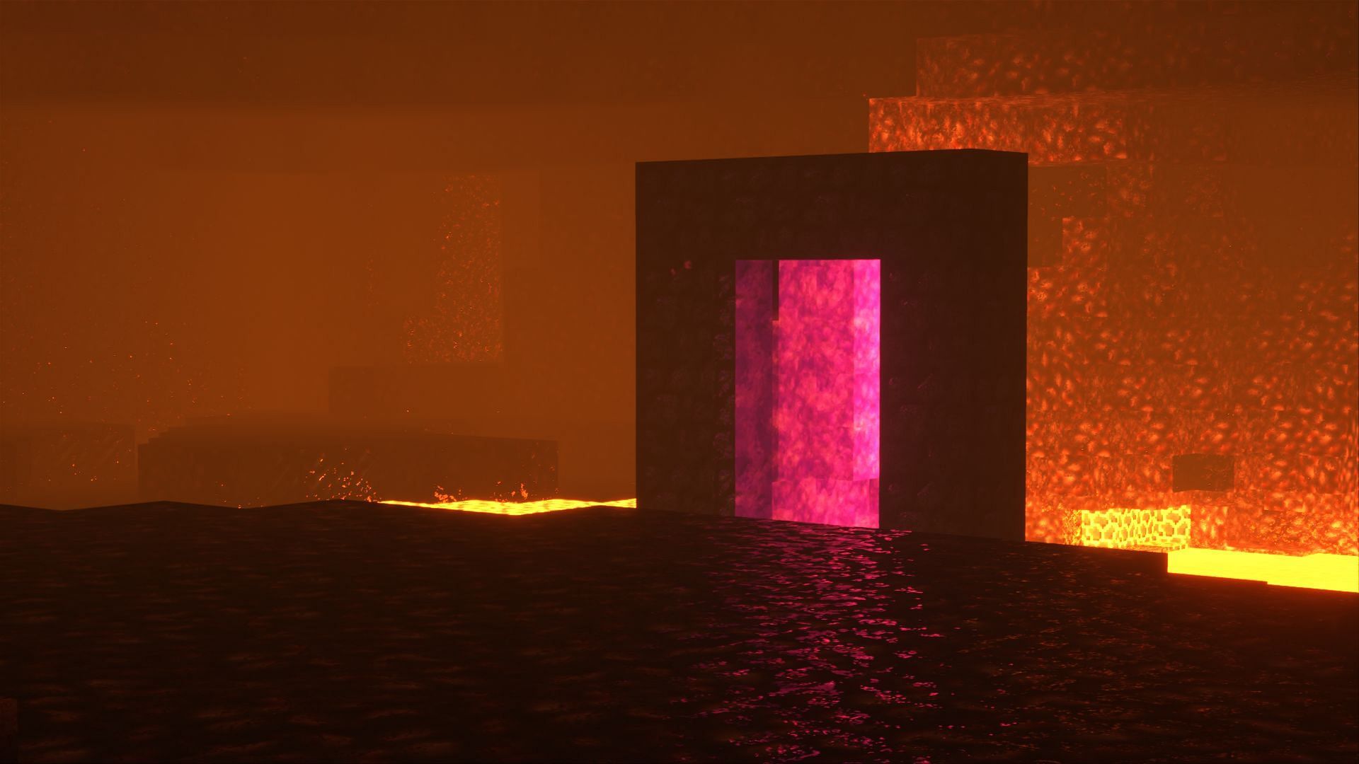 The Nether Portal in Minecraft (Image via Wallpapercave)
