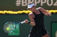 Garbine Muguruza in action at the BNP Paribas Open