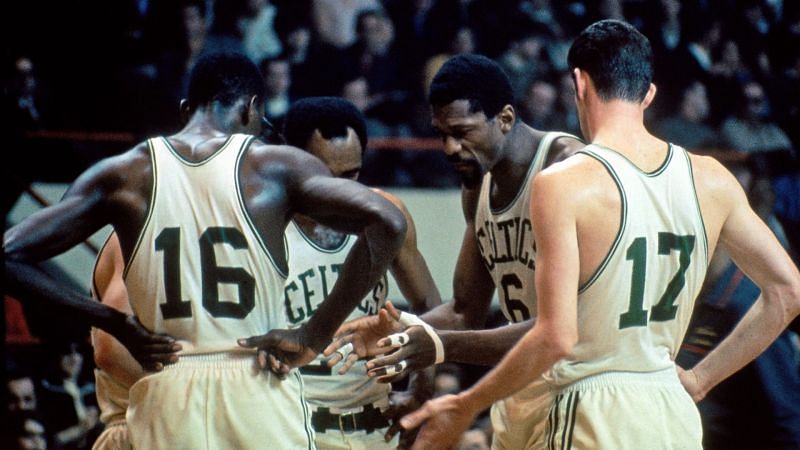 Boston Celtics head coach Bill Russell coaching