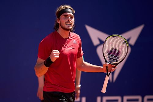 Tsitsipas at the 2021 Barcelona Open.