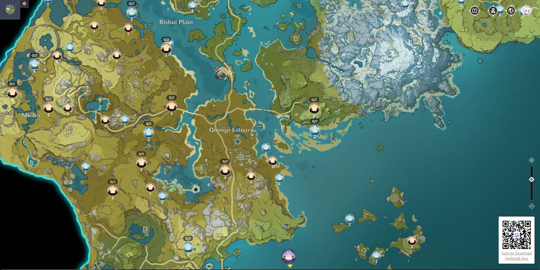Whopperflower locations (Image via Teyvat Interactive map)