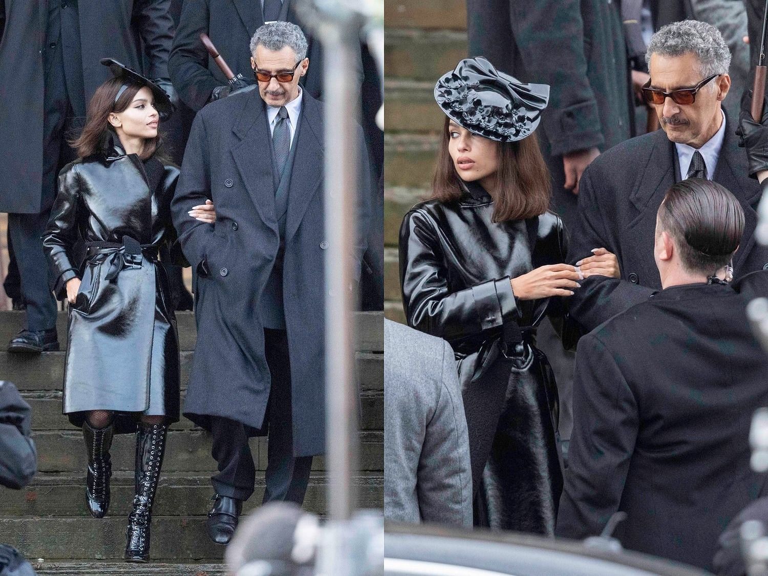 Zo&euml; Kravitz as Selina Kyle and John Turturro as Carmine Falcone (Image via DC and MEGA/GC Images)