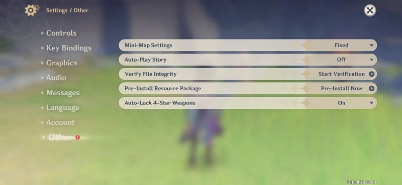 The Pre-Install Resource Package option on mobiles (Image via Genshin Impact