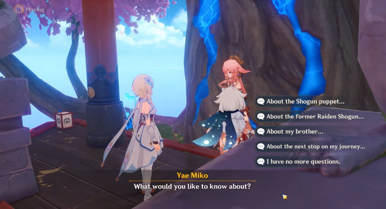 You can ask Yae Miko for the questions above (Image via Genshin Impact)