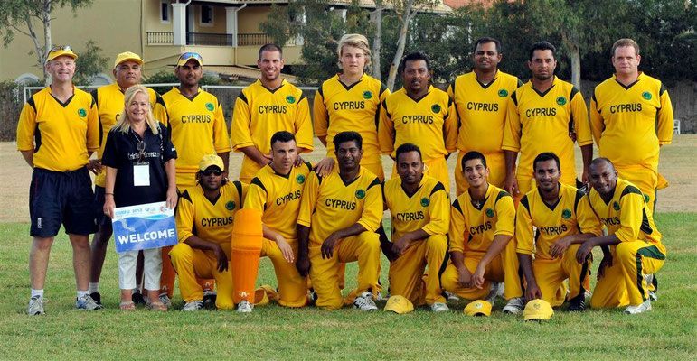 The Cyprus national cricket team strikes a pose