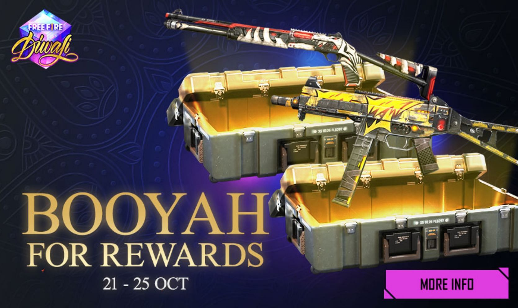 Booyah for Rewards event will offer rewards to players until 25 October (Image via Free Fire)