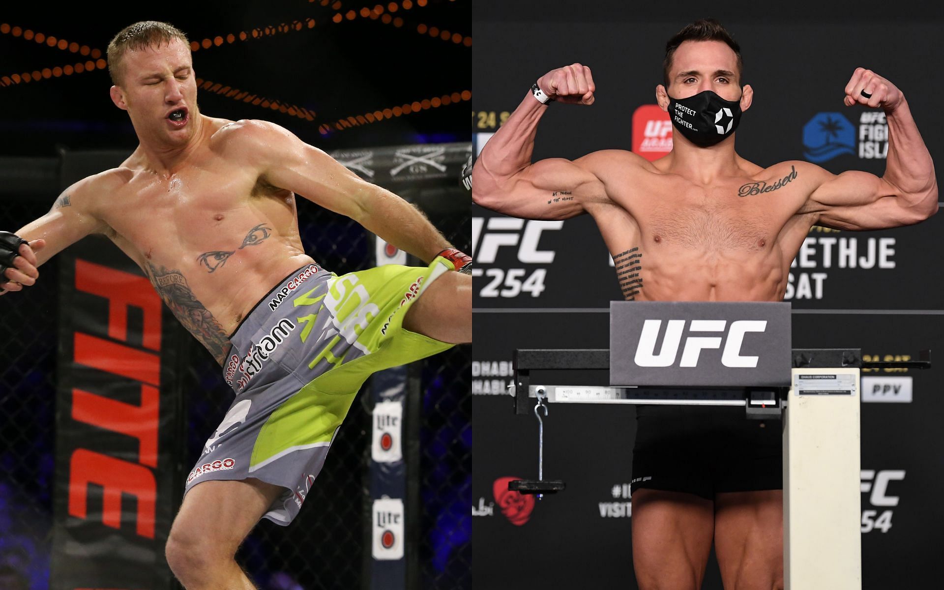UFC lightweight contenders Justin Gaethje (left) and Michael Chandler (right)
