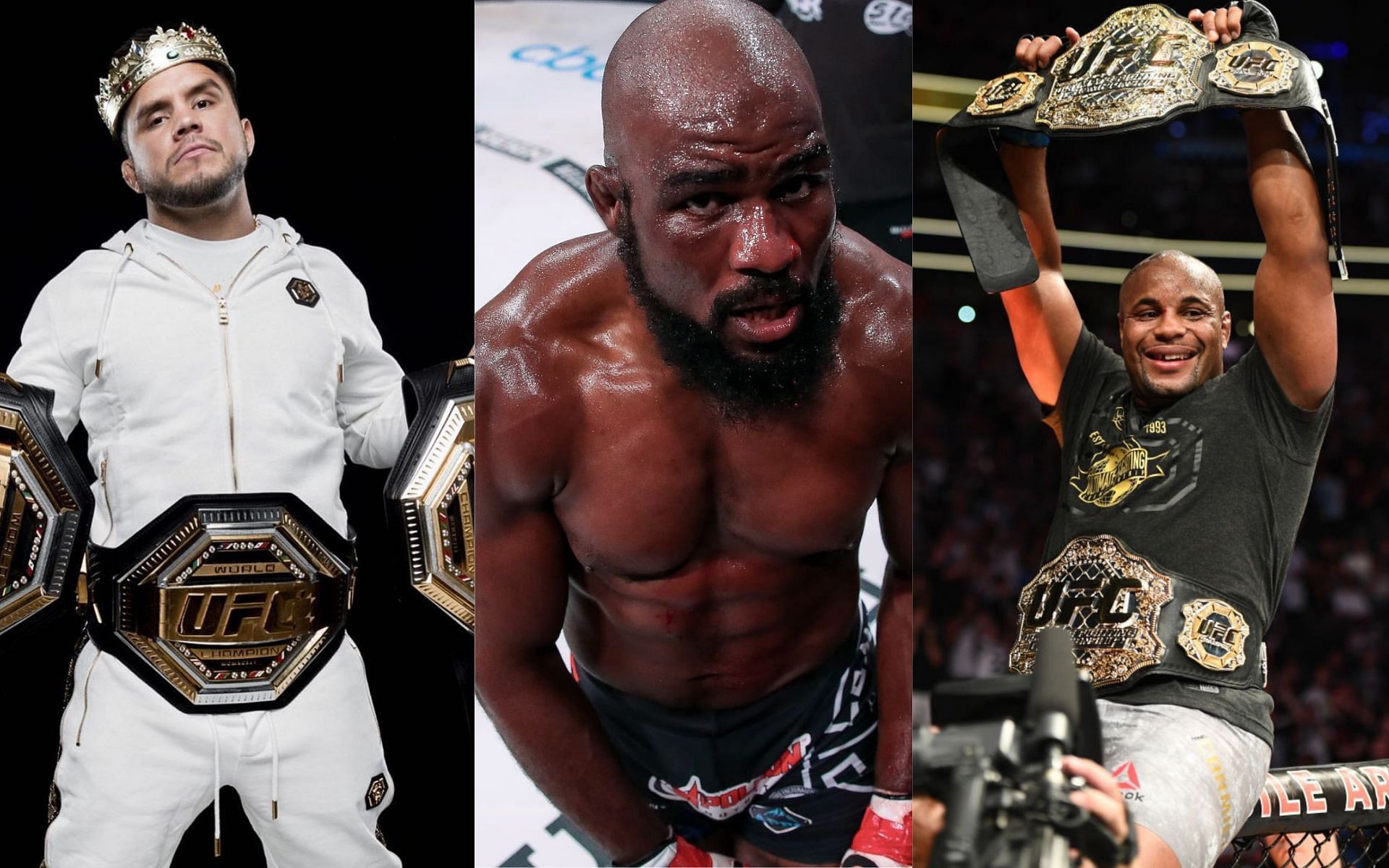 Henry Cejudo (left), Corey Anderson (center), Daniel Cormier (right) [Images Courtesy: @henry_cejud0, @coreya_mma, @dc_mma via Instagram]