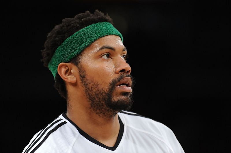 Rasheed Wallace #30 of the Boston Celtics looks on during warm ups against the Los Angeles Lakers in Game One of the 2010 NBA Finals at Staples Center on June 3, 2010 in Los Angeles, California.