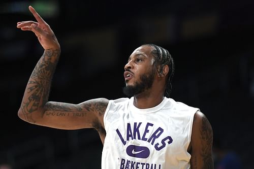 Carmelo Anthony during the Brooklyn Nets vs LA Lakers game