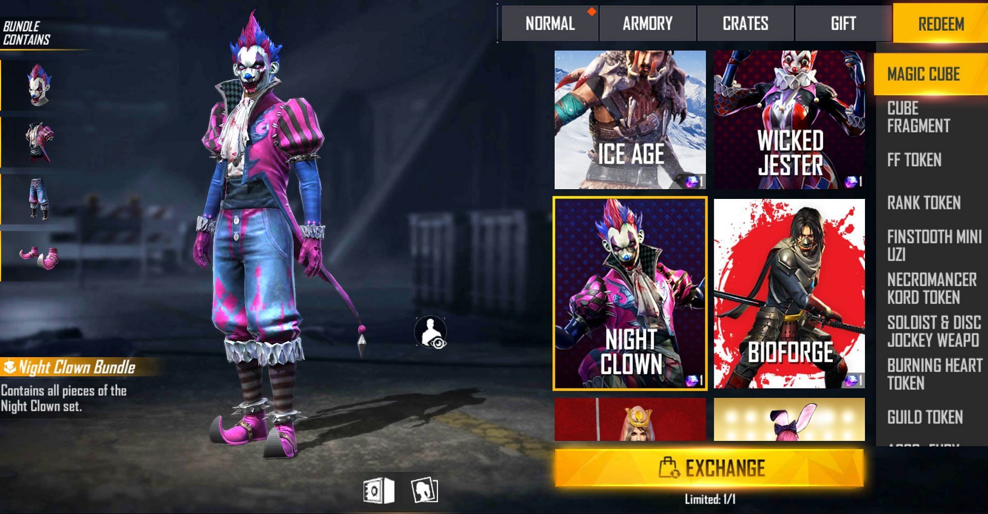 Night Clown bundle is widely in demand (Image via Free Fire)