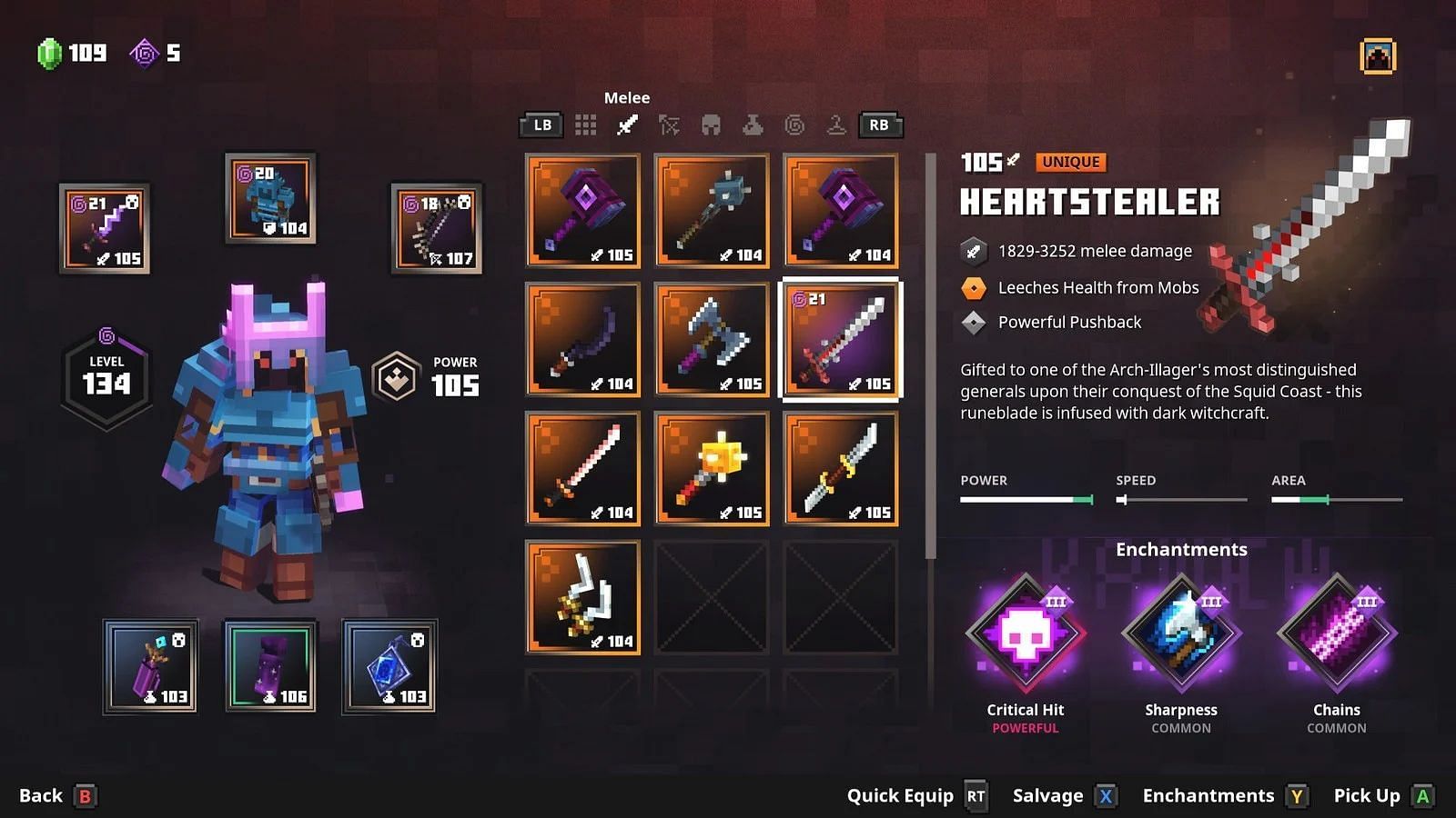 Heartstealer is a variant of the claymore and can yield impressive results in melee combat (Image via Mojang)