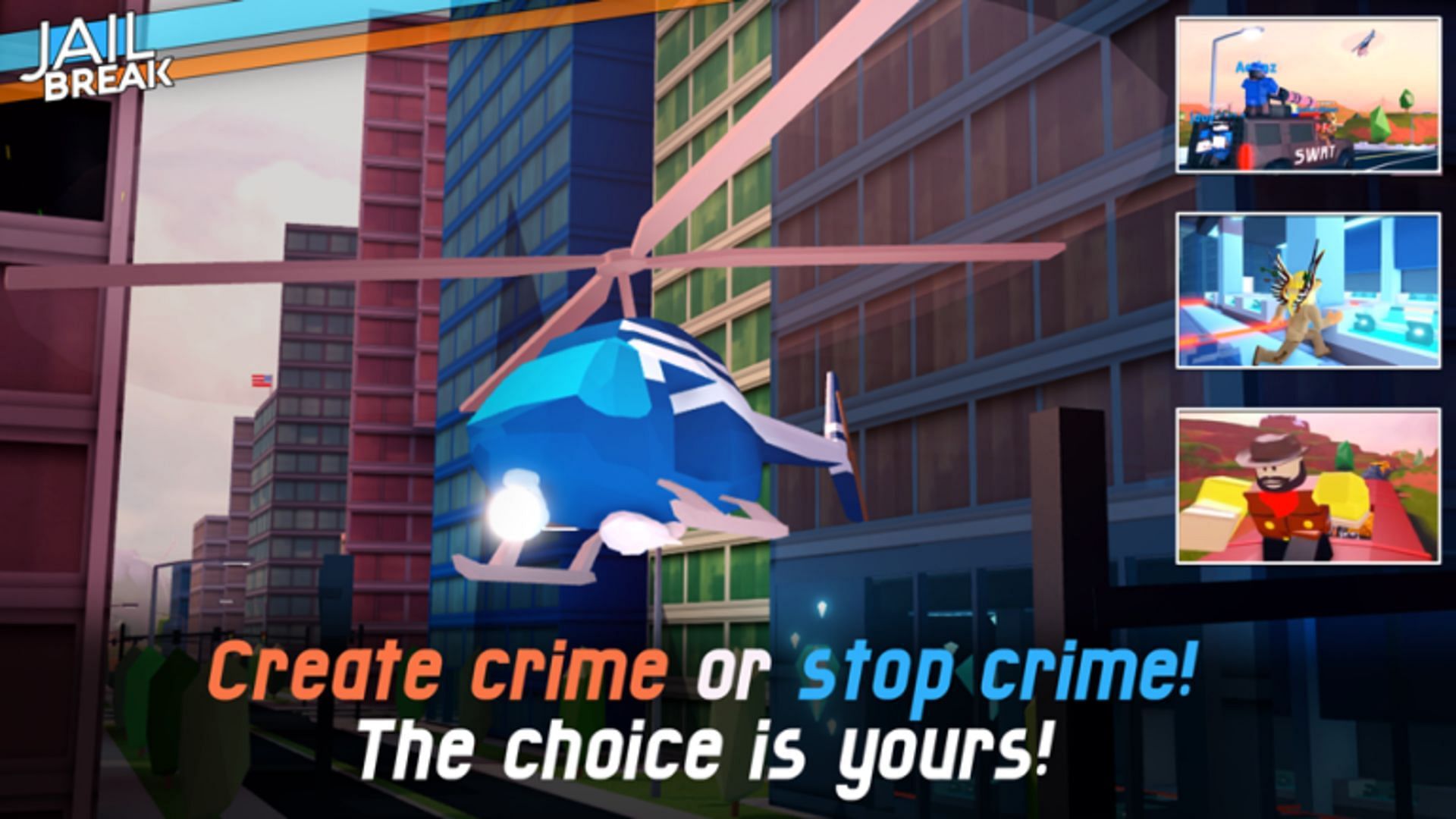 Play as a cop or criminal. (Image via Roblox)