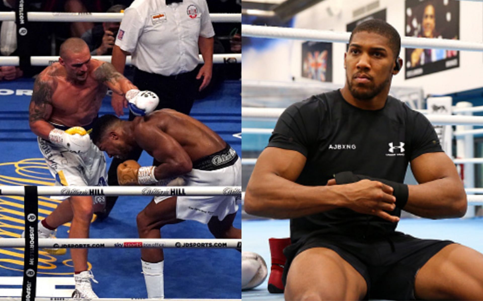 Usyk vs. Joshua (left); Anthony Joshua (right)