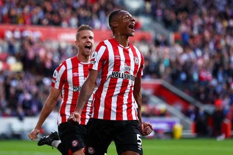 Pinnock opened the scoring for Brentford in a thrilling 3-3 agaisnt Liverpool
