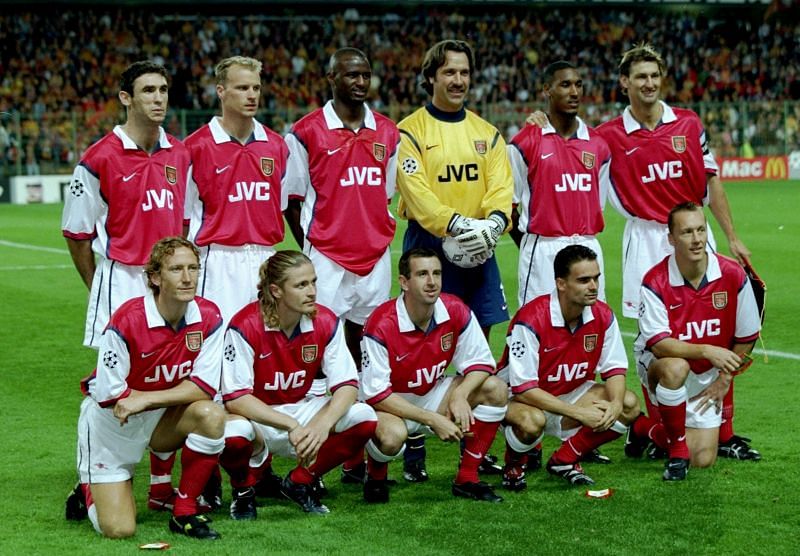 The Arsenal team of 1997-98 in a Champions League game