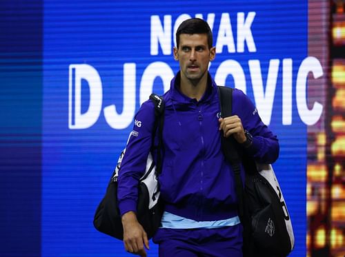 Novak Djokovic at the 2021 US Open