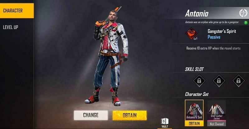 Free Fire Max में Antonio (Image Via Garena)