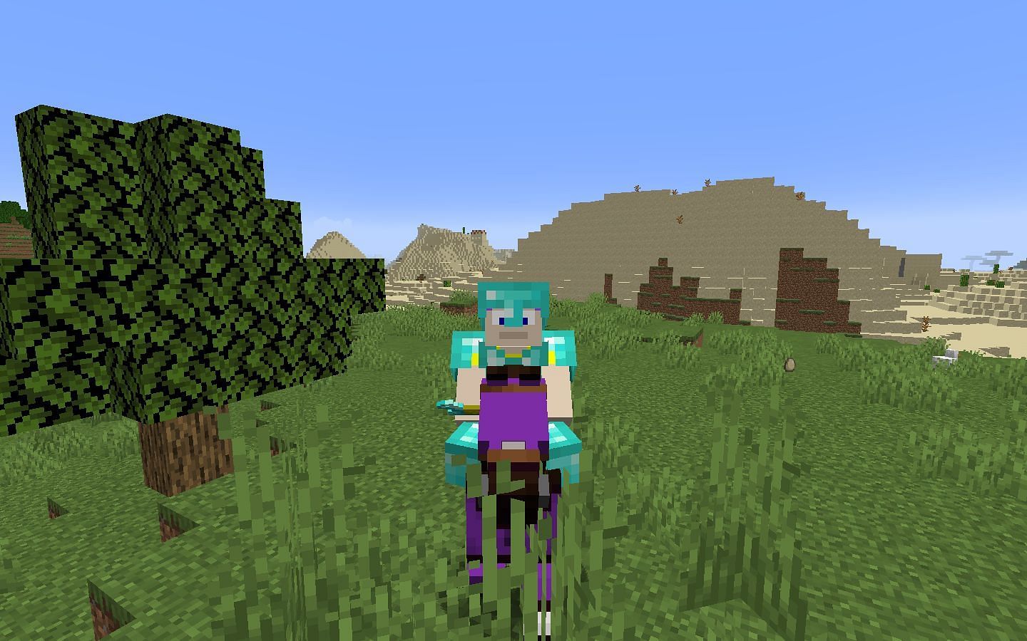 Riding a horse (Image via Minecraft)