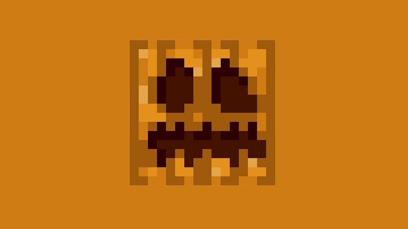 The face of a carved pumpkin, which has remained the same for years in Minecraft (Image via Mojang)