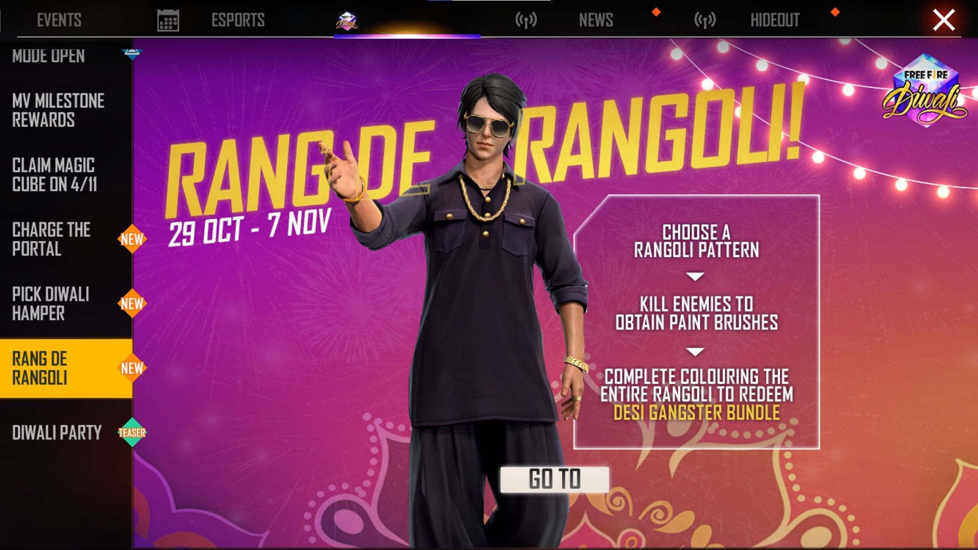 Rang De Rangoli offers an exclusive costume bundle (Image via Free Fire)