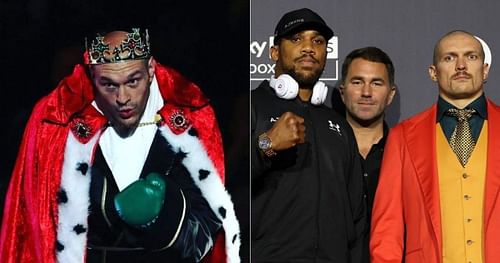 Tyson Fury (left) and Anthony Joshua & Oleksandr Usyk (right) [Image credits: @gypsyking101 and @usykaa on Instagram]