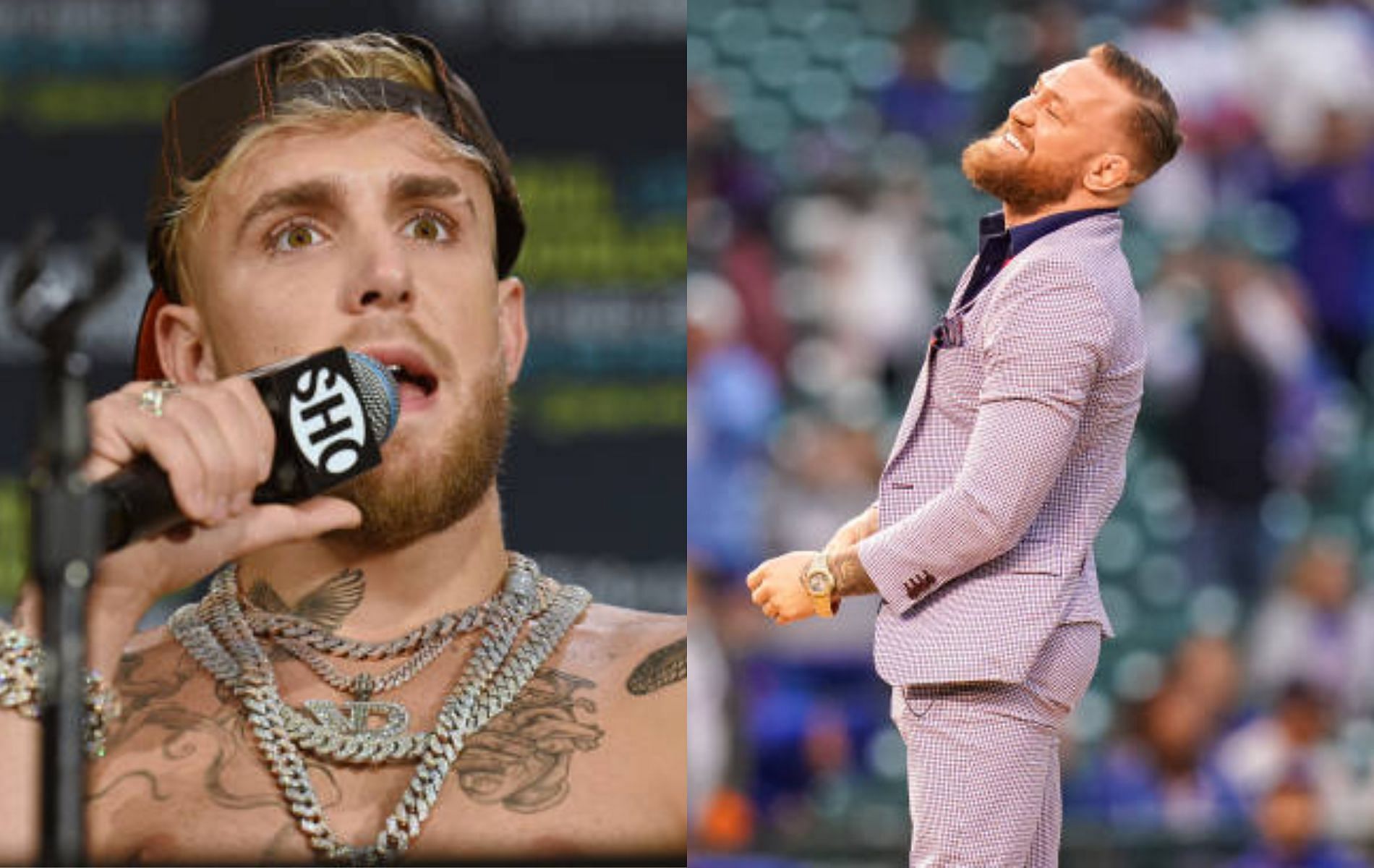 Jake Paul (left); Conor McGregor (right).