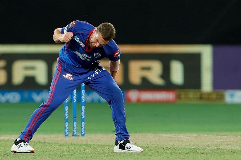 Aakash Chopra feels Anrich Nortje could strike with a bouncer. [P/C: iplt20.com]