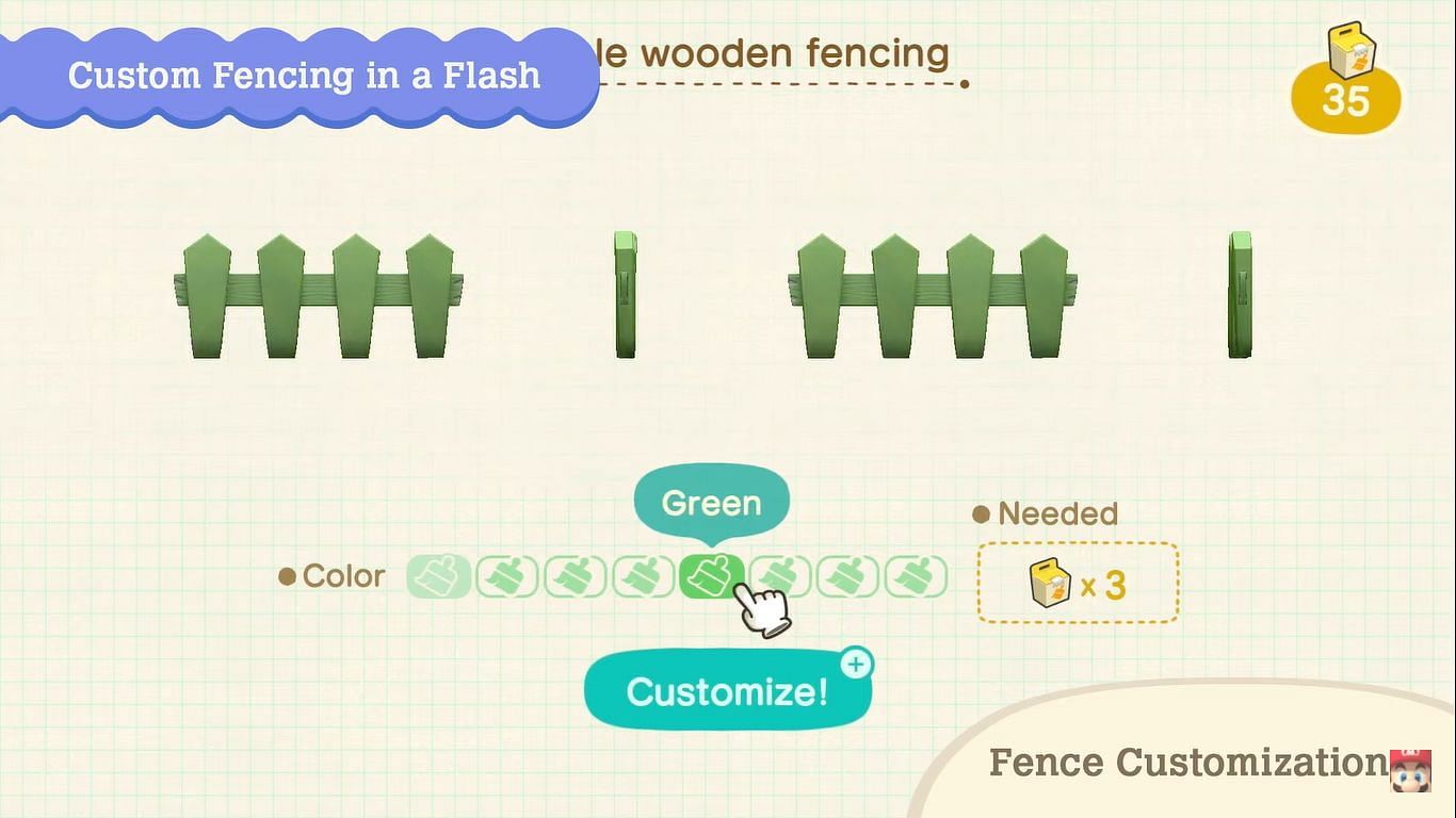 Players will finally be able to customize fences (Image via Nintendo)
