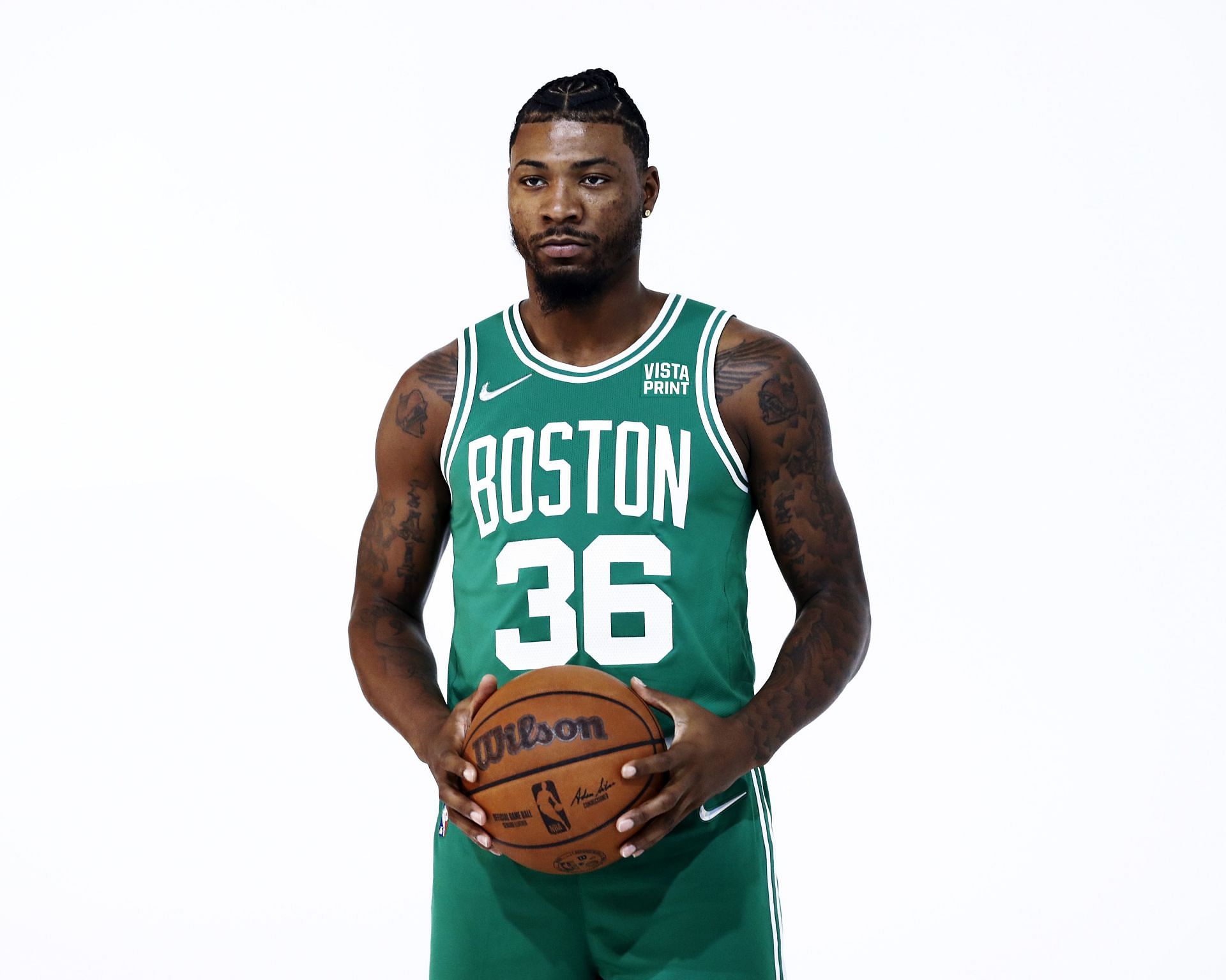 Marcus Smart (#36) of the Boston Celtics