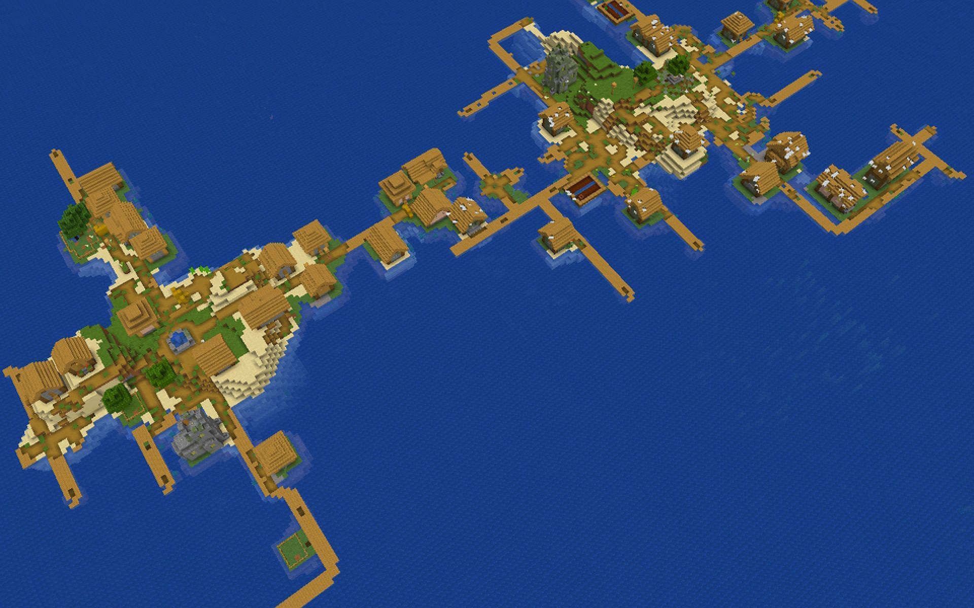 An image of two island villages in-game (Image via u/BigBrain5Head/Reddit)