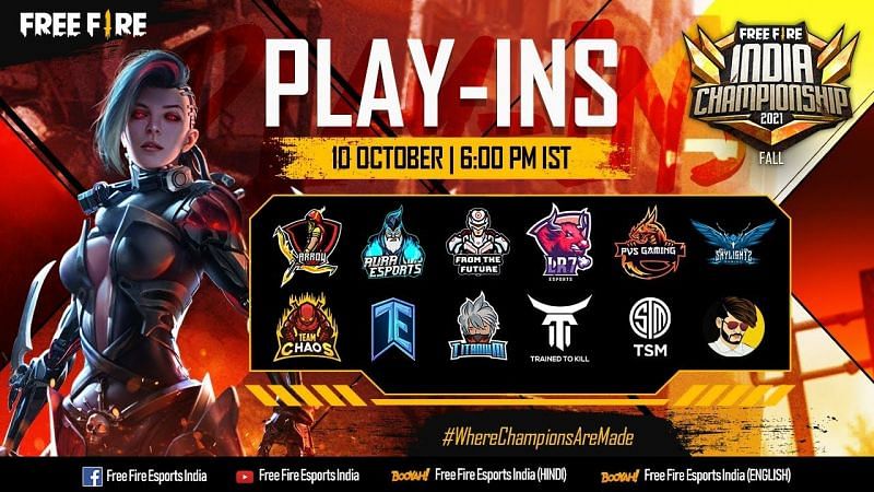 FFIC 2021 Play-Ins will occur on 10 October (Image via Garena Free Fire)