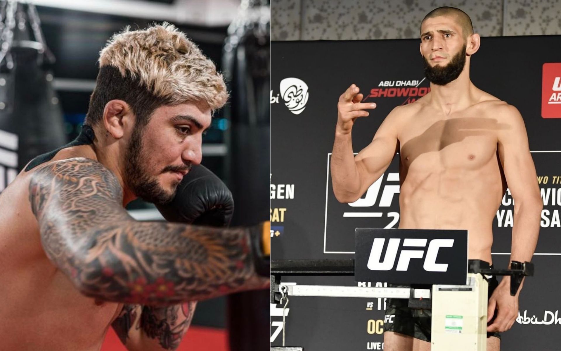 Dillon Danis (left), Khamzat Chimaev (right) [Images Courtesy: @dillondanis on Instagram and @ufc on Twitter]